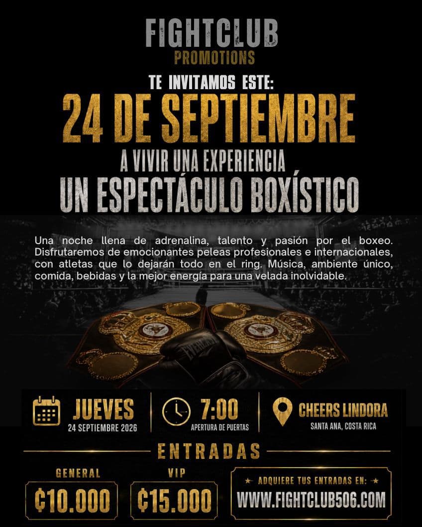Fight Fest, 24 de septiembre en Cheers Lindora
